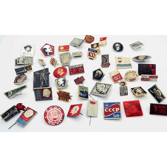 Lot of 47 Soviet USSR Russian Icons Badges Pins - Picture 1 of 3